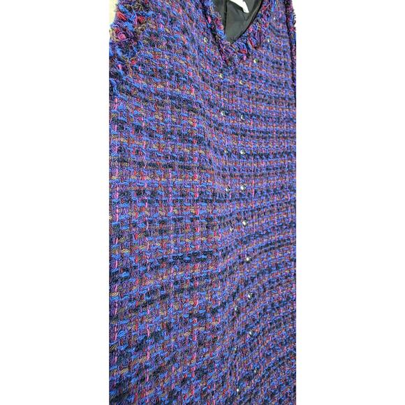 Zara Girl Purple Pink Blue Tweed Jumper Dress Size 99 - Picture 2 of 5
